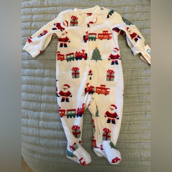 Carter’s Just One You Fleece Christmas Footed Sleepers w/ 2 Way Zip - Picture 2 of 2